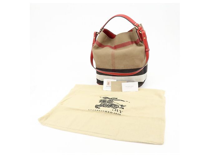Borsa a mano e a tracolla 2Way Burberry Nova Plaid in Canvas e Pelle Beige - vista 24