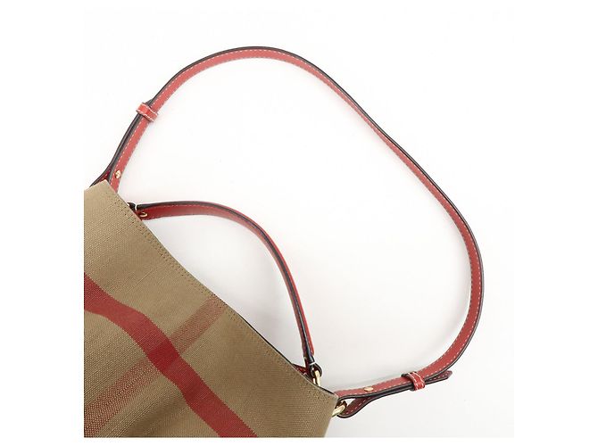 Borsa a mano e a tracolla 2Way Burberry Nova Plaid in Canvas e Pelle Beige - vista 6