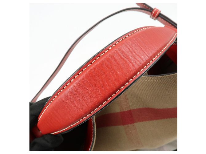 Borsa a mano e a tracolla 2Way Burberry Nova Plaid in Canvas e Pelle Beige - vista 9