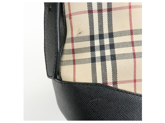Borsa a tracolla BURBERRY Nova Plaid in tela e pelle Beige Black - vista 15
