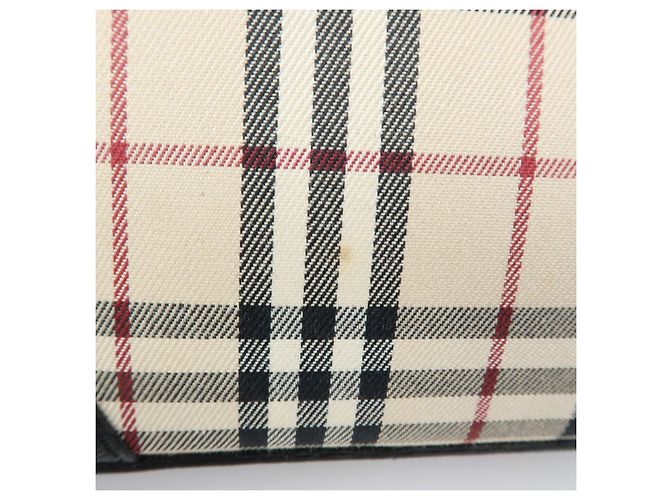 Borsa a tracolla BURBERRY Nova Plaid in tela e pelle Beige Black - vista 18