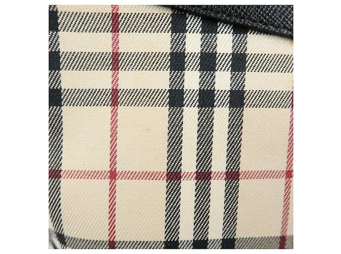Borsa a tracolla BURBERRY Nova Plaid in tela e pelle Beige Black - vista 19
