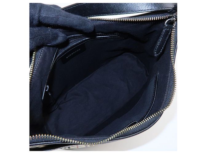 Borsa a tracolla BURBERRY Nova Plaid in tela e pelle Beige Black - vista 22