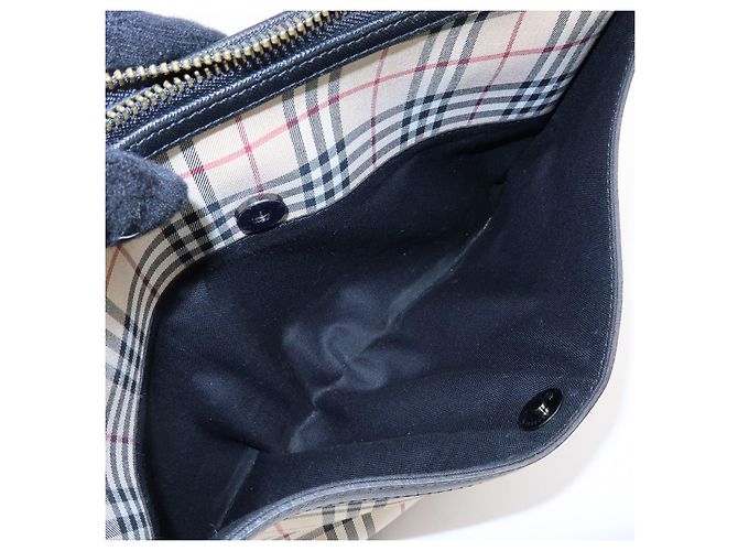 Borsa a tracolla BURBERRY Nova Plaid in tela e pelle Beige Black - vista 23