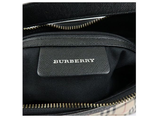 Borsa a tracolla BURBERRY Nova Plaid in tela e pelle Beige Black - vista 24