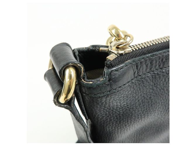 Borsa a tracolla in pelle GUCCI SOHO Interlocking G con nappina Nero 308361 - vista 14