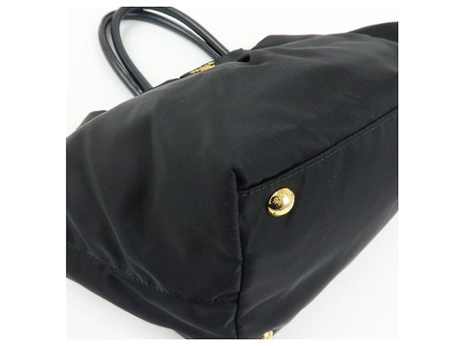 Borsa tote a mano PRADA in nylon e pelle con nastro Nero BN1601 - vista 12