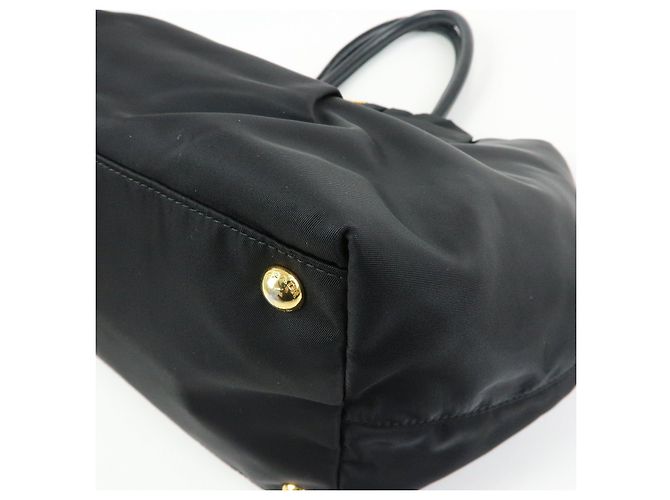 Borsa tote a mano PRADA in nylon e pelle con nastro Nero BN1601 - vista 13