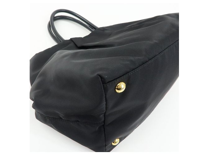 Borsa tote a mano PRADA in nylon e pelle con nastro Nero BN1601 - vista 14