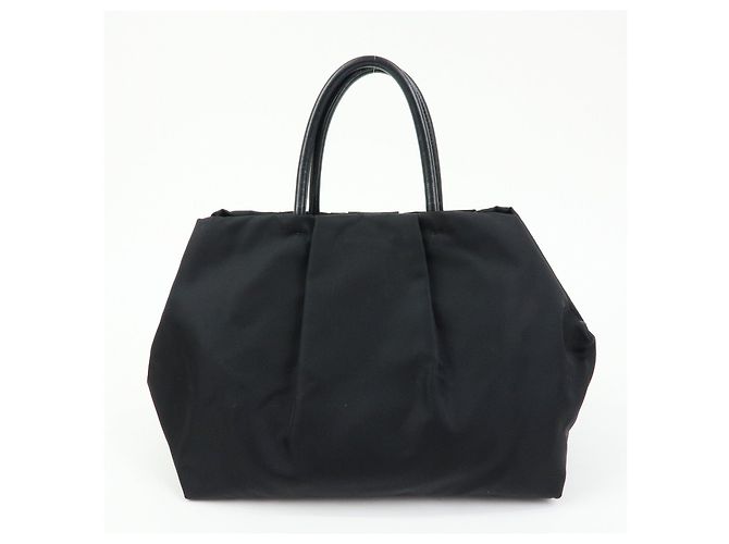 Borsa tote a mano PRADA in nylon e pelle con nastro Nero BN1601 - vista 2