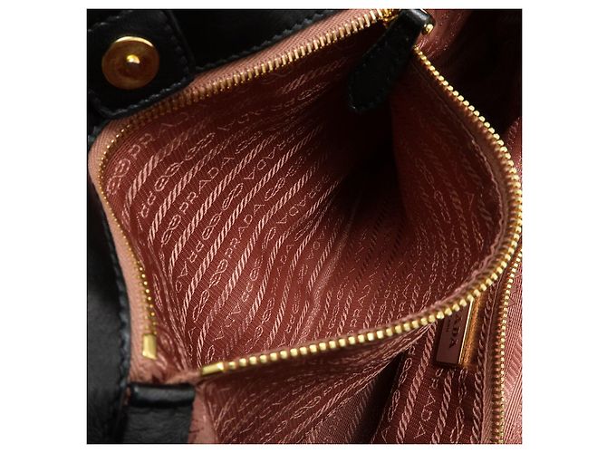 Borsa tote a mano PRADA in nylon e pelle con nastro Nero BN1601 - vista 22