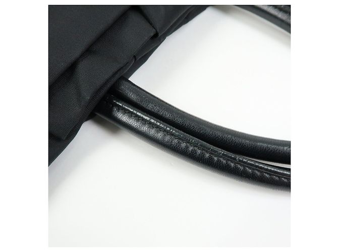 Borsa tote a mano PRADA in nylon e pelle con nastro Nero BN1601 - vista 9