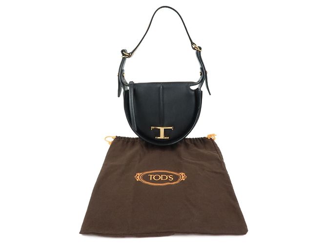 Borsa a mano in pelle TOD'S T Timeless SACCA LUNA MICRO Nera - vista 12