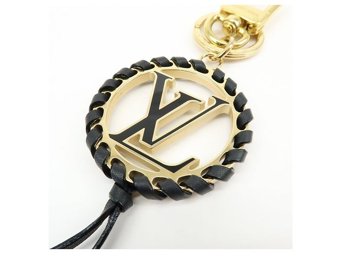 Louis Vuitton Porte Cles Very LV Circle Bag Charm Key Ring Black M63082 - vista 5