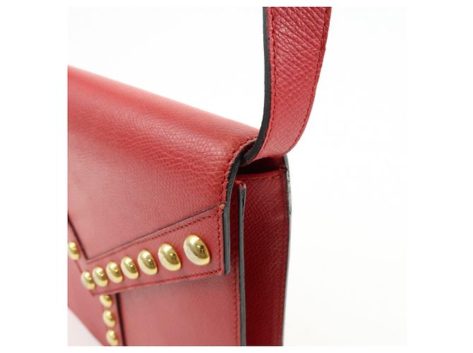 Autre Marque SAINT LAURENT PARIS Borsa a tracolla e a spalla Y-Line in pelle borchiata Rossa - vista 13