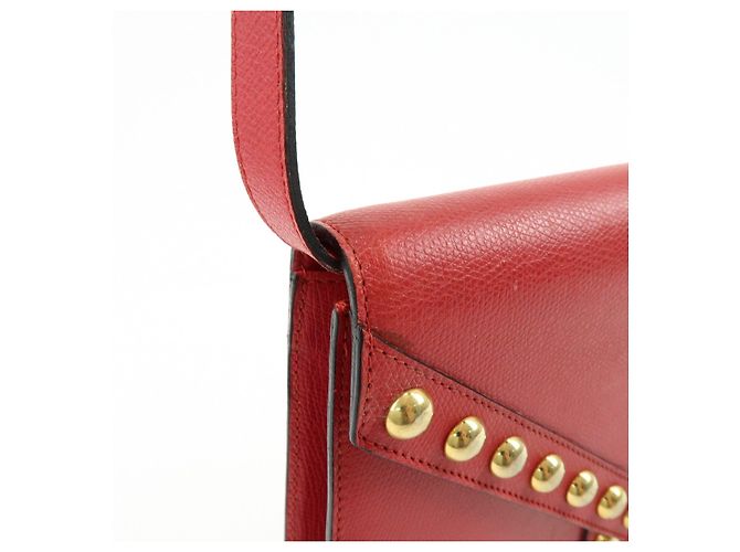 Autre Marque SAINT LAURENT PARIS Borsa a tracolla e a spalla Y-Line in pelle borchiata Rossa - vista 14