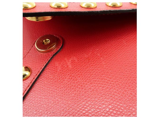 Autre Marque SAINT LAURENT PARIS Borsa a tracolla e a spalla Y-Line in pelle borchiata Rossa - vista 17