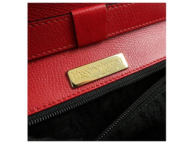 Autre Marque SAINT LAURENT PARIS Borsa a tracolla e a spalla Y-Line in pelle borchiata Rossa - vista 24