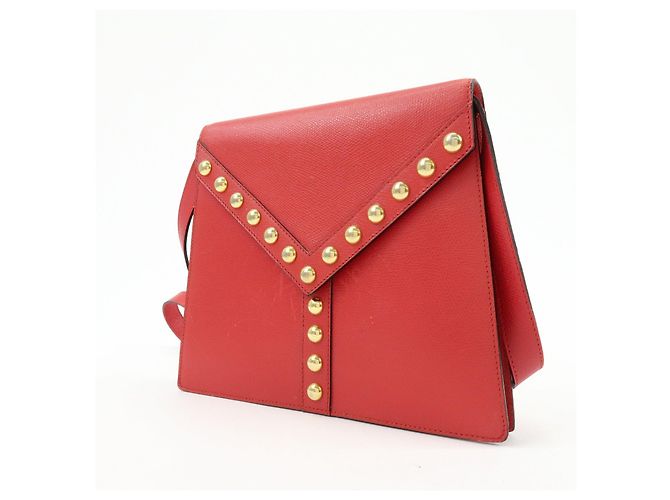 Autre Marque SAINT LAURENT PARIS Borsa a tracolla e a spalla Y-Line in pelle borchiata Rossa - vista 3