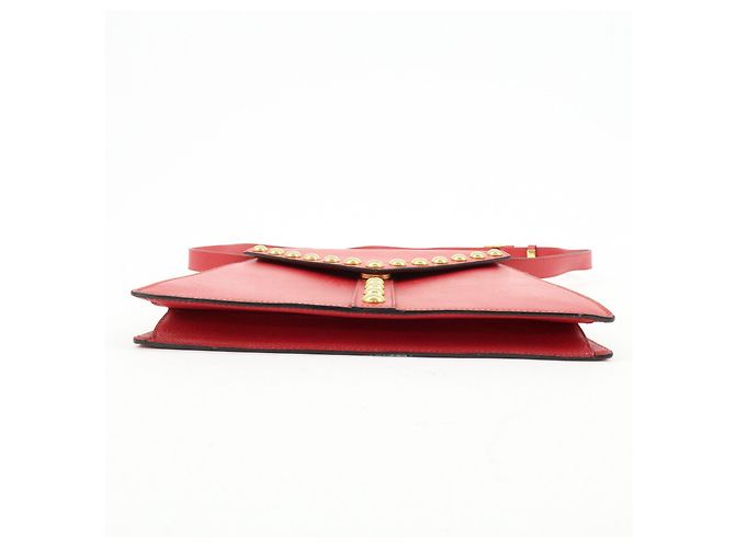 Autre Marque SAINT LAURENT PARIS Borsa a tracolla e a spalla Y-Line in pelle borchiata Rossa - vista 5