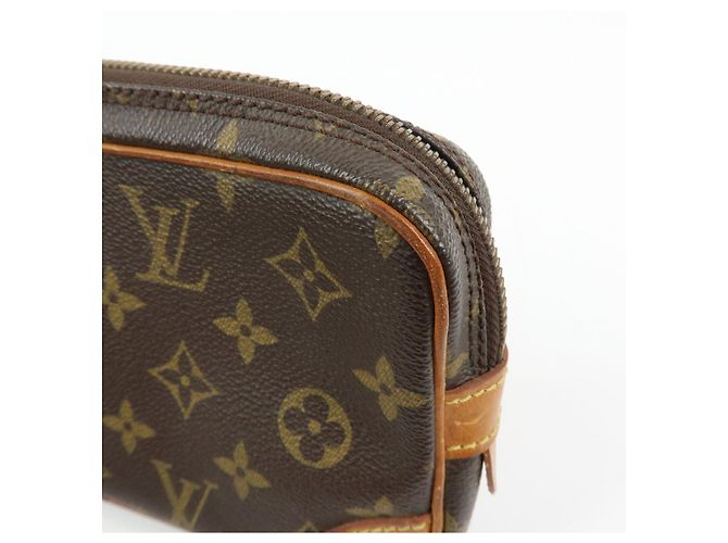 Borsa a pochette Louis Vuitton Monogram Marly Dragonne PM Brown M51827 - vista 15