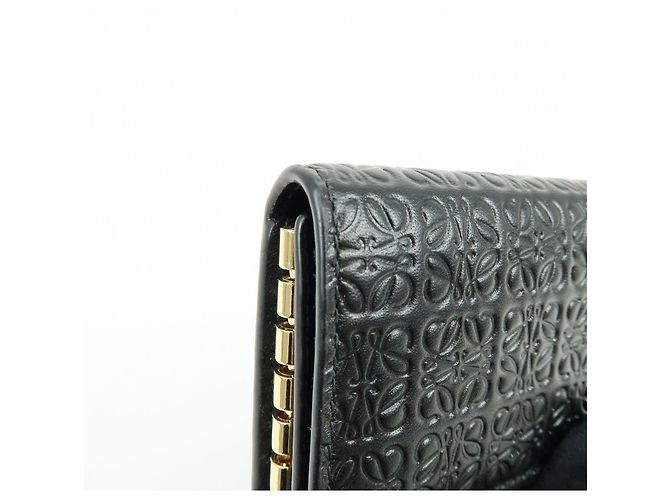 LOEWE Repeat Anagram Calf Leather 6 Ring Key Case Key Holder Black - view 10