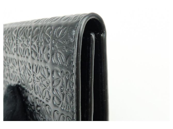 LOEWE Repeat Anagram Calf Leather 6 Ring Key Case Key Holder Black - view 11