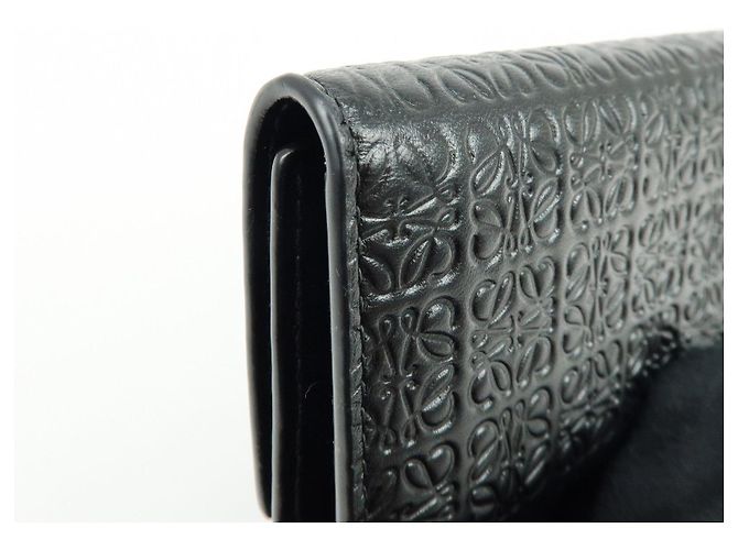 LOEWE Repeat Anagram Calf Leather 6 Ring Key Case Key Holder Black - view 12