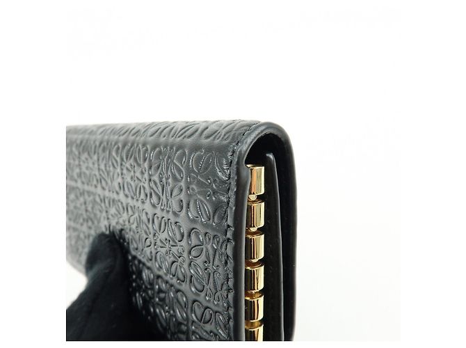 LOEWE Repeat Anagram Calf Leather 6 Ring Key Case Key Holder Black - view 13