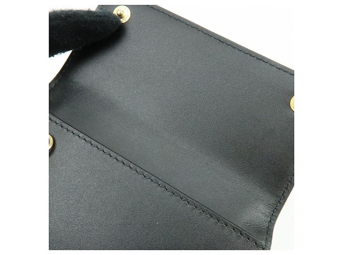 LOEWE Repeat Anagram Calf Leather 6 Ring Key Case Key Holder Black - view 20