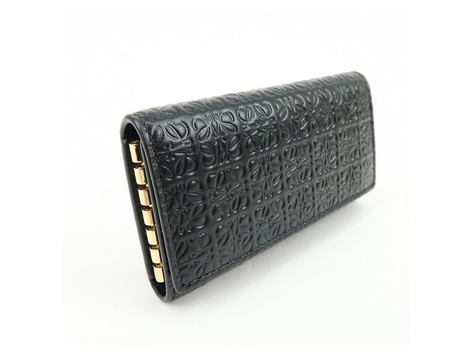 LOEWE Repeat Anagram Calf Leather 6 Ring Key Case Key Holder Black - view 4