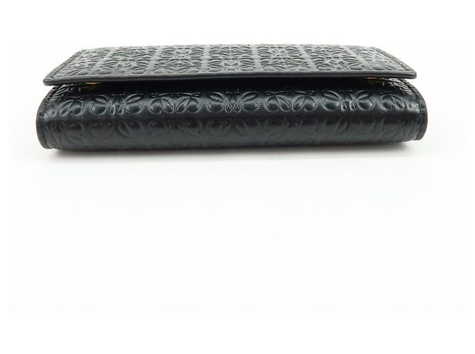 LOEWE Repeat Anagram Calf Leather 6 Ring Key Case Key Holder Black - view 5
