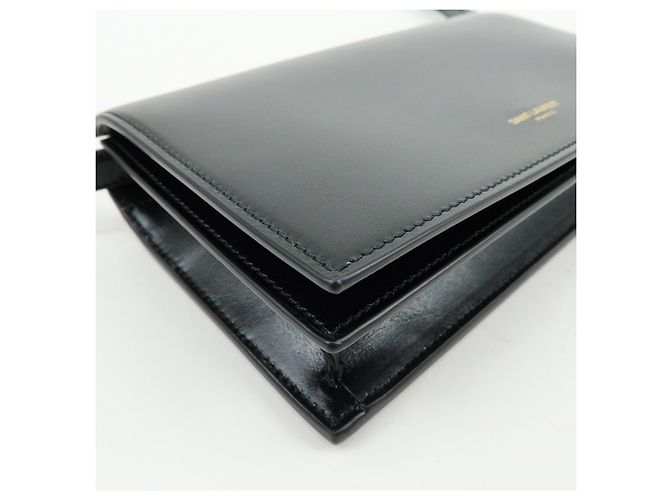 Autre Marque SAINT LAURENT PARIS Bolsa de ombro com aba em couro de bezerro Black 769162 - vista 10