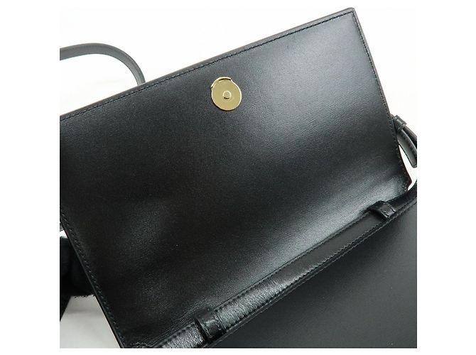 Autre Marque SAINT LAURENT PARIS Bolsa de ombro com aba em couro de bezerro Black 769162 - vista 19