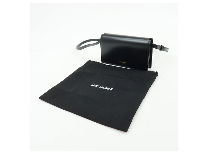 Autre Marque SAINT LAURENT PARIS Bolsa de ombro com aba em couro de bezerro Black 769162 - vista 23