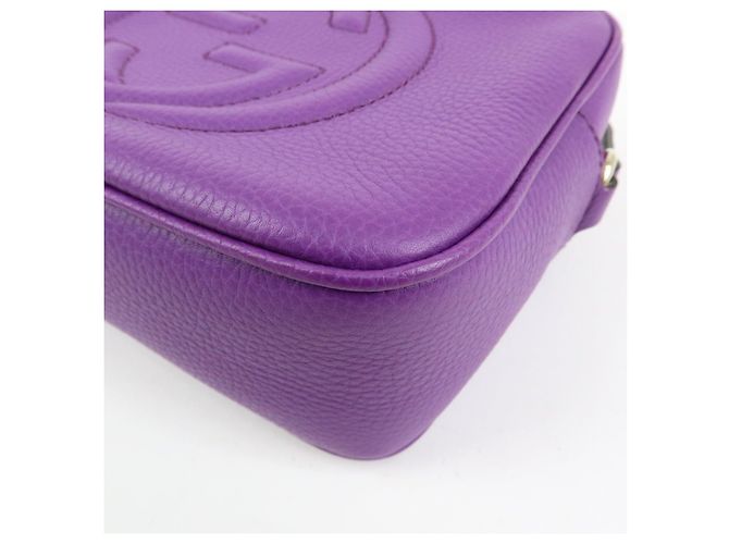 GUCCI SOHO Interlocking G Leahter Disco Bag Shoulder Bag Purple 308364 - vista 11