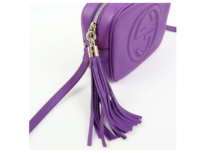 GUCCI SOHO Interlocking G Leahter Disco Bag Shoulder Bag Purple 308364 - vista 14