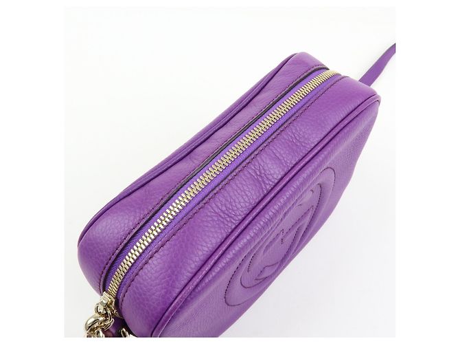 GUCCI SOHO Interlocking G Leahter Disco Bag Shoulder Bag Purple 308364 - vista 19