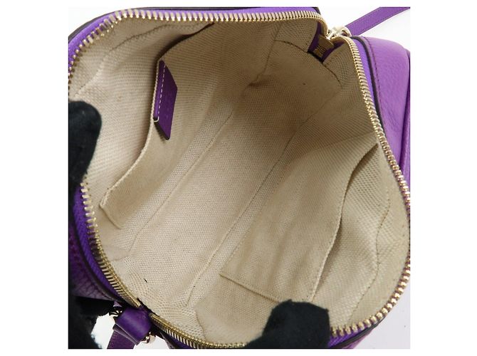GUCCI SOHO Interlocking G Leahter Disco Bag Shoulder Bag Purple 308364 - vista 20