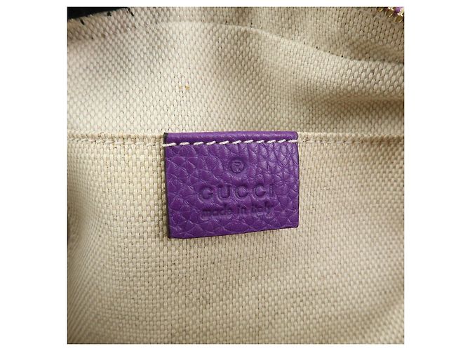GUCCI SOHO Interlocking G Leahter Disco Bag Shoulder Bag Purple 308364 - vista 23