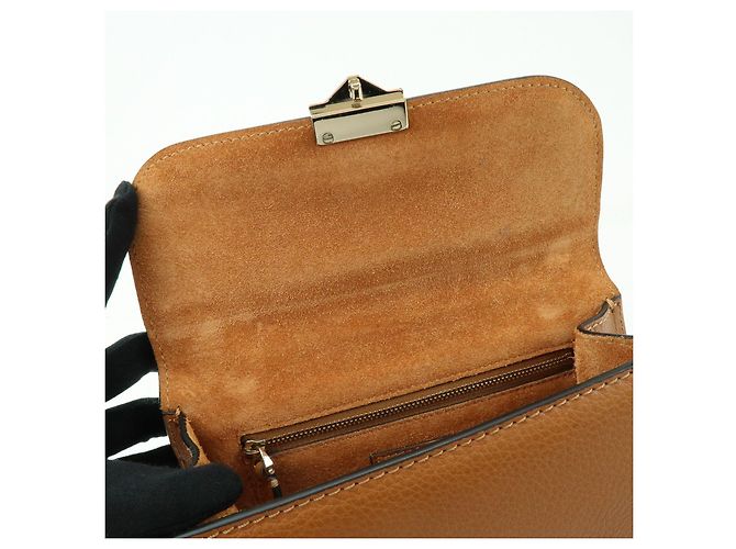 Borsa a tracolla in pelle con catena e ricami VALENTINO Glam Lock Marrone - vista 19