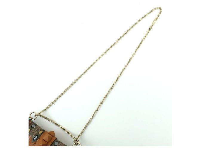 Borsa a tracolla in pelle con catena e ricami VALENTINO Glam Lock Marrone - vista 6