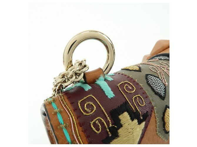 Borsa a tracolla in pelle con catena e ricami VALENTINO Glam Lock Marrone - vista 8