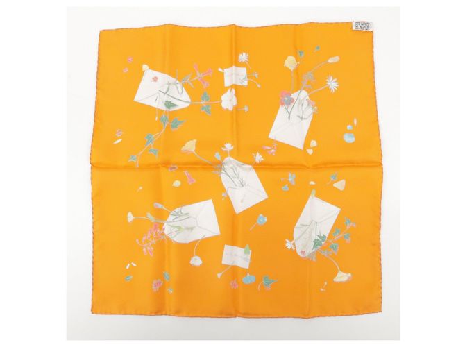 Hermès HERMES Carre 45 Set aus 2 Seidentüchern 100% Hellrosa Orange - Ansicht 10