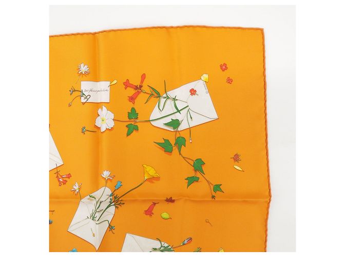 Hermès HERMES Carre 45 Set aus 2 Seidentüchern 100% Hellrosa Orange - Ansicht 11