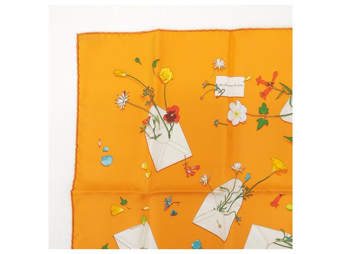 Hermès HERMES Carre 45 Set aus 2 Seidentüchern 100% Hellrosa Orange - Ansicht 12