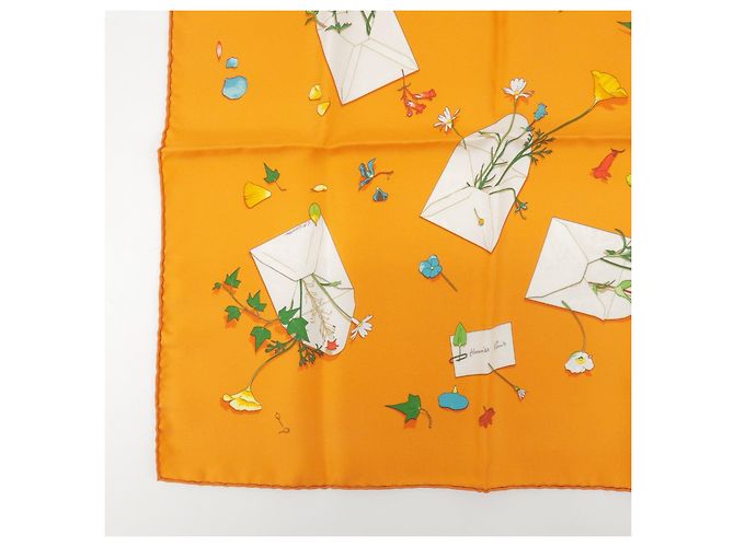 Hermès HERMES Carre 45 Set aus 2 Seidentüchern 100% Hellrosa Orange - Ansicht 13