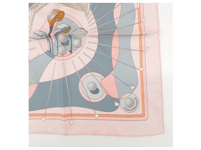 Hermès HERMES Carre 45 Set aus 2 Seidentüchern 100% Hellrosa Orange - Ansicht 7