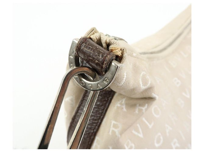 Bulgari Borsa a tracolla e borsa a mano BVLGARI Logo Mania Canvas Beige - vista 10