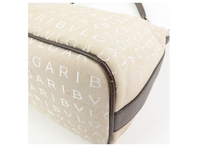 Bulgari Borsa a tracolla e borsa a mano BVLGARI Logo Mania Canvas Beige - vista 12